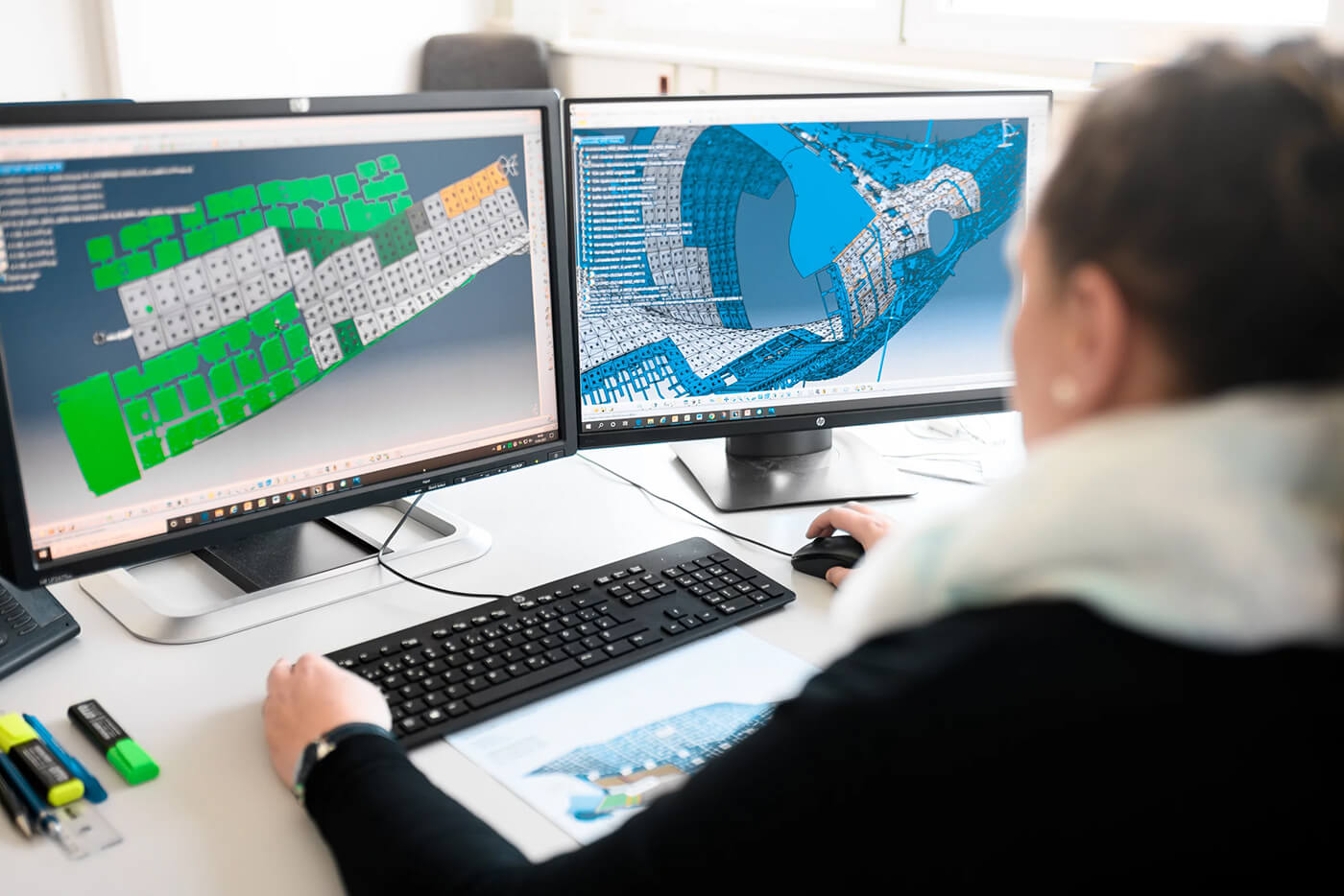 Employee is working on a project in the field of industrial engineering. 